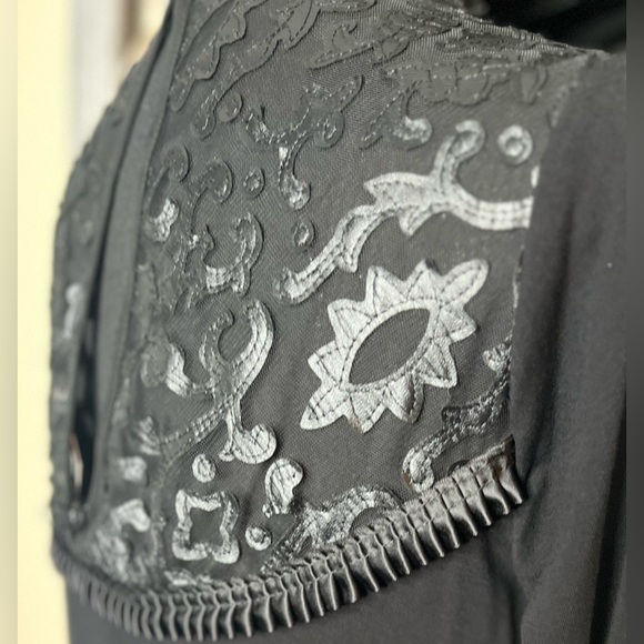 🤩 NEW ITEM! Analili Irma Ruched Tunic Dress Black Asymmetrical Midi Knee Length - Picture 8 of 13